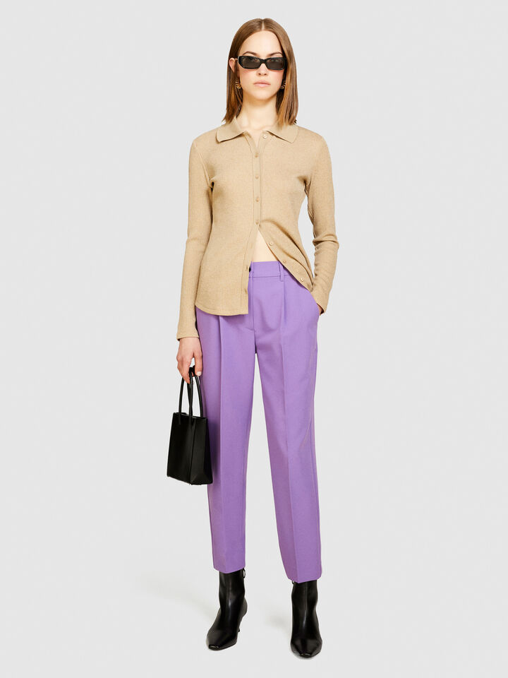 Solid color joggers - women's joggers - Lilac | Sisley image number 1